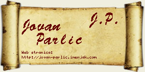 Jovan Parlić vizit kartica